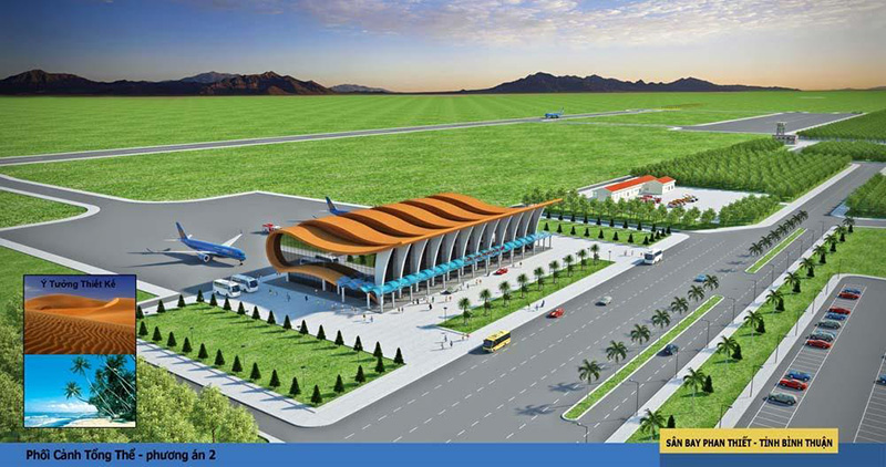 Hệ thống giao thông tại Phan Thiết được đầu tư ngày càng hoàn thiện, trong đó phải kể đến Sân bay Phan Thiết. Ảnh: TL